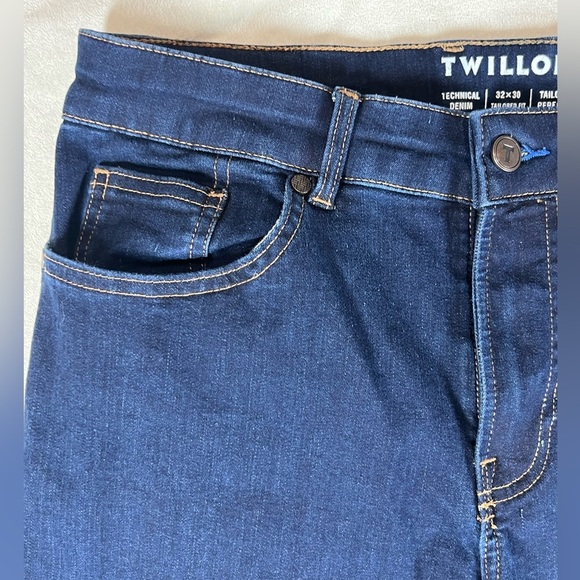 Twilllory 32W 30L Tailored Fit Technical Denim Stretch Cotton Lux Designer Jeans - Picture 2 of 9
